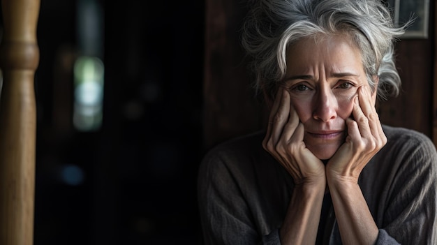 Femme souffrant de dépression à la maison