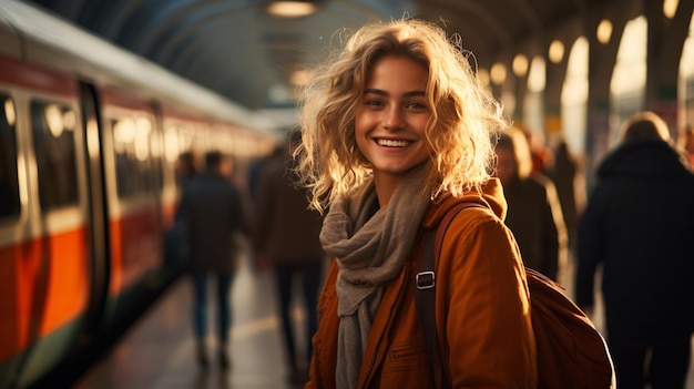 une femme souriant à la caméra