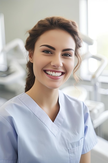 une femme souriant à la caméra