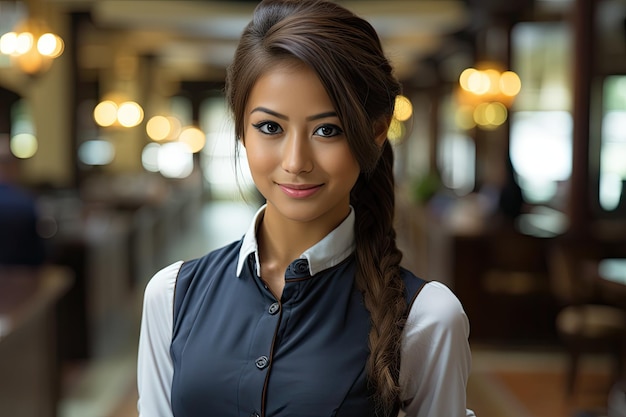 une femme souriant à la caméra