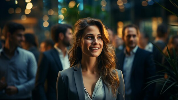 une femme souriante dans un restaurant