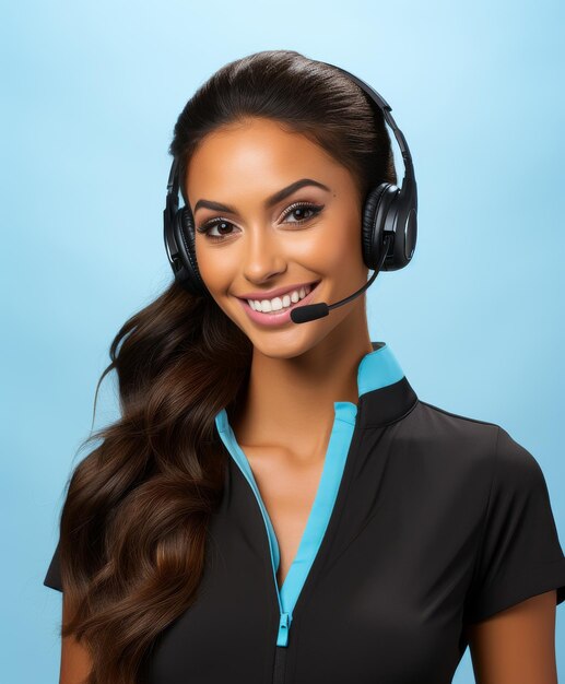 Une femme souriante portant un casque