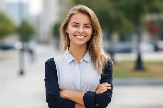 Une femme souriante avec un sourire