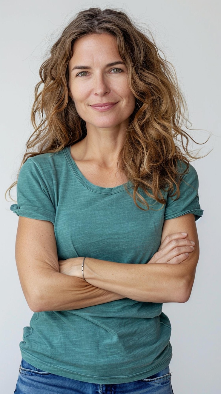 Photo une femme souriante