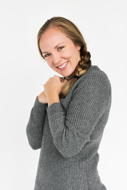 Femme, sourire, bonheur, portrait, concept