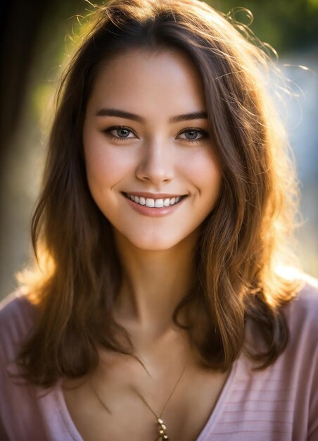 une femme avec un sourire qui porte un pull