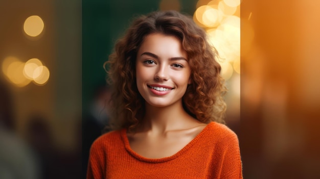 Une femme avec un sourire sur son visage