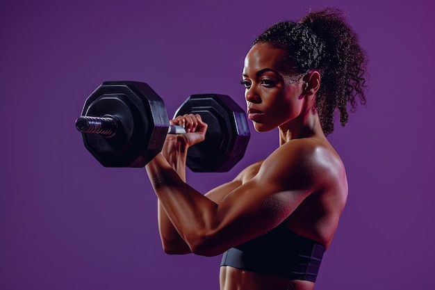 Une femme sportive motivée montre sa force Ai générative