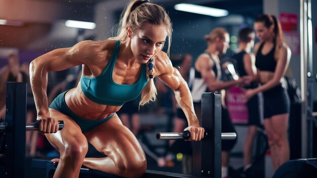 Photo une femme sportive qui s'entraîne.