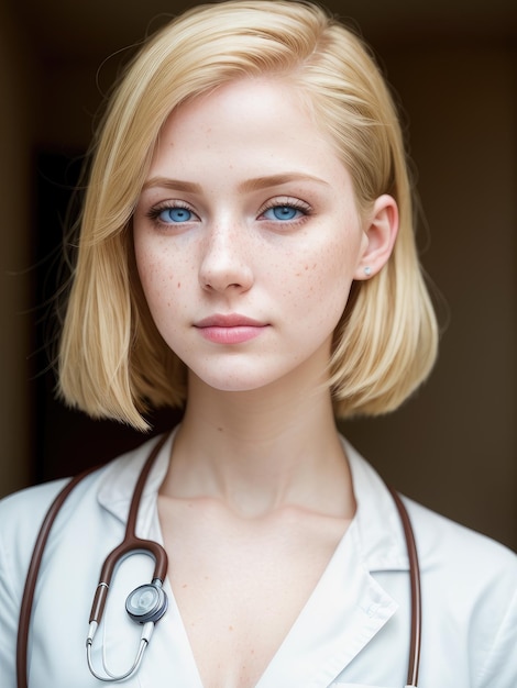 Une femme avec un stéthoscope autour du cou