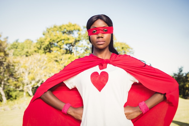 Femme, à, super-héros, déguisement