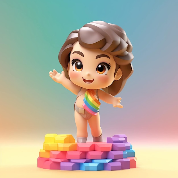 Femme super intelligente chibi pride idol star