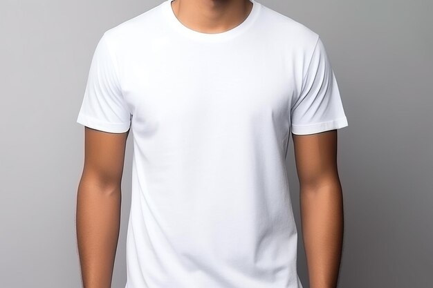 Femme en T-shirt blanc Mockup créé avec l'IA générative