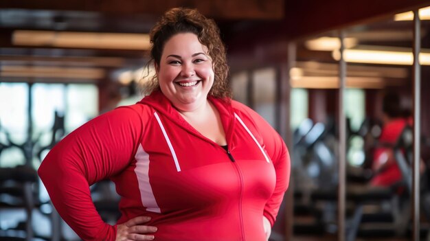 Une femme de taille plus fait du fitness