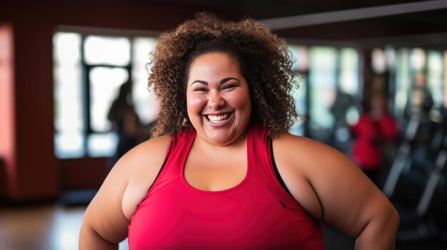 Une femme de taille plus fait du fitness