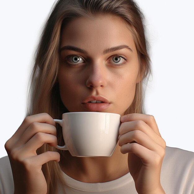 Photo une femme avec une tasse de thé.