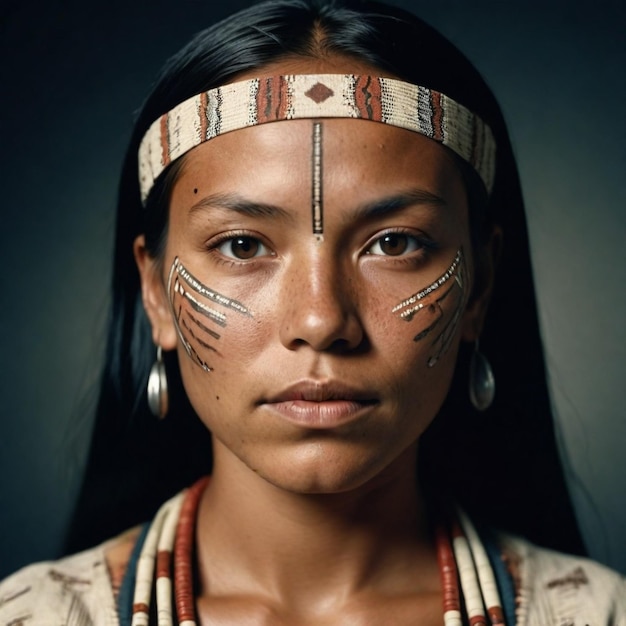 une femme avec un tatouage tribal sur la tête