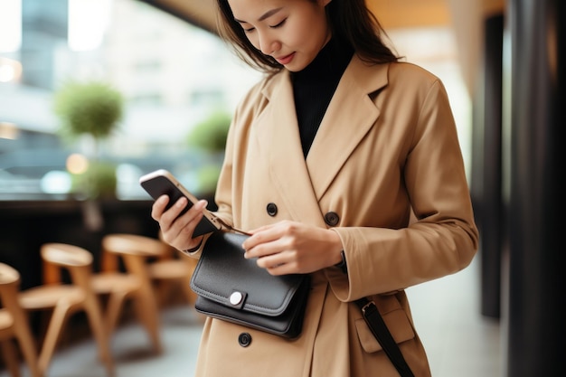 Femme avec téléphone portable