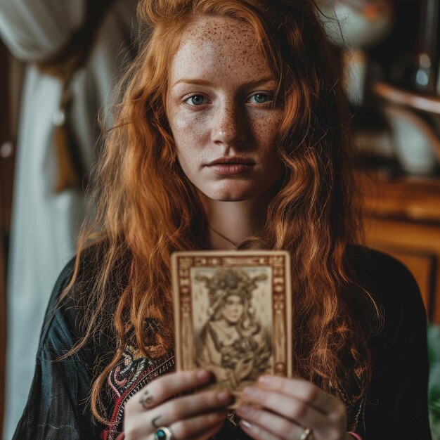 Photo une femme tenant une carte