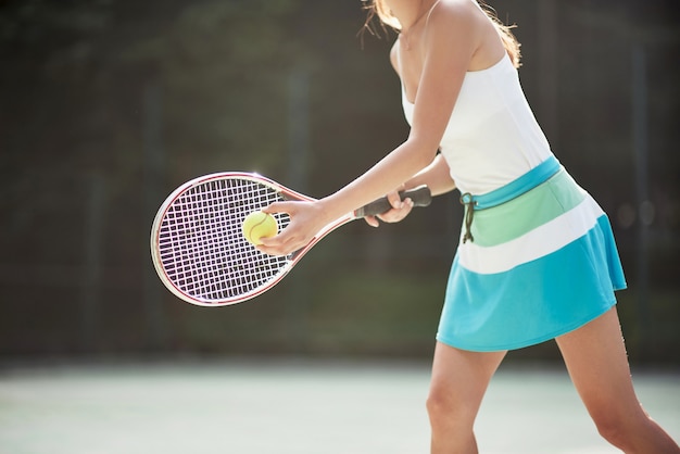 Femme, tennis jouant