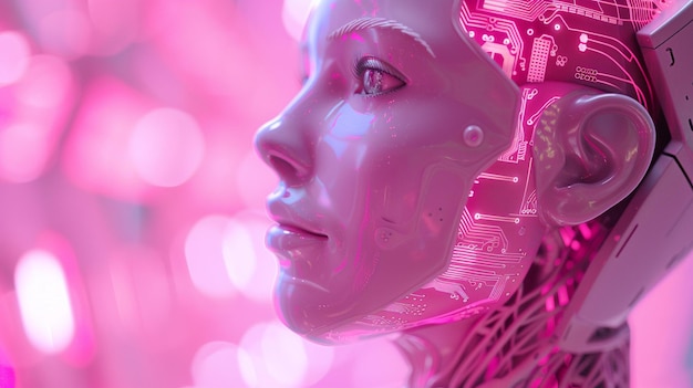une femme avec une tête rose et un fond violet avec les mots " glam " sur elle