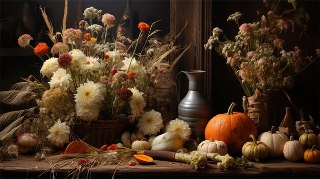 une femme tient un bouquet de fleurs