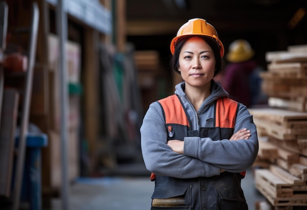 Femme travaillant dans le bâtiment