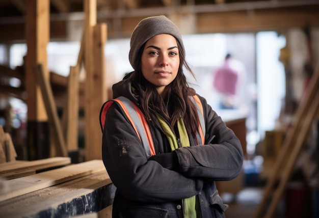 Femme travaillant dans le bâtiment