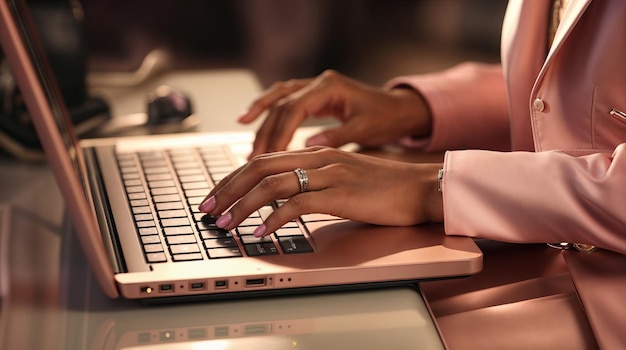 Une femme travaillant sur un ordinateur portable