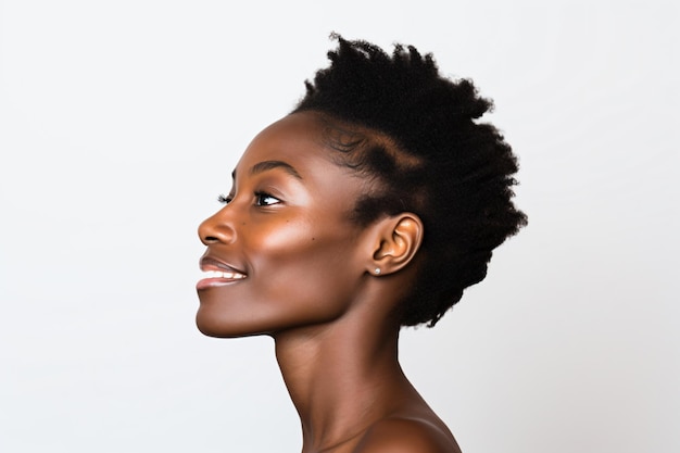 une femme avec de très beaux cheveux et un joli sourire