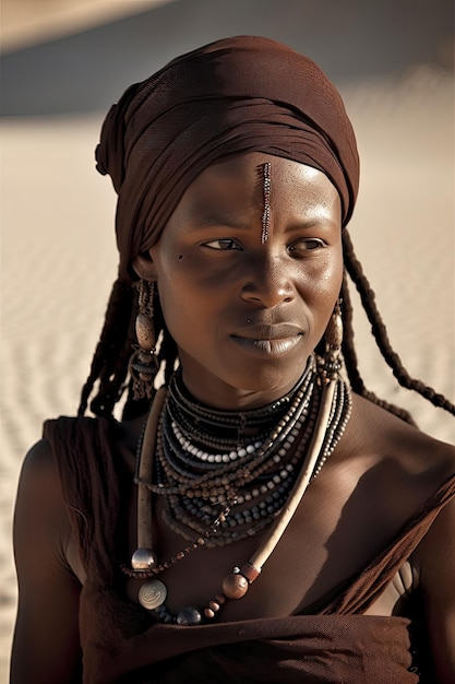 Une femme de la tribu du sahara