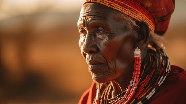 Une femme de la tribu est représentée sur cette photo non datée.