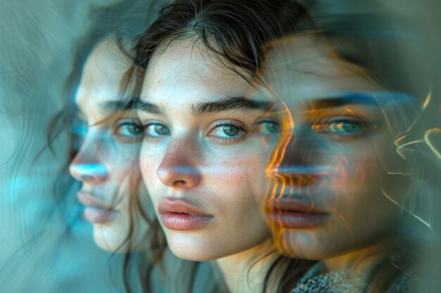 Photo femme avec un trouble de la personnalité ou bipolaire