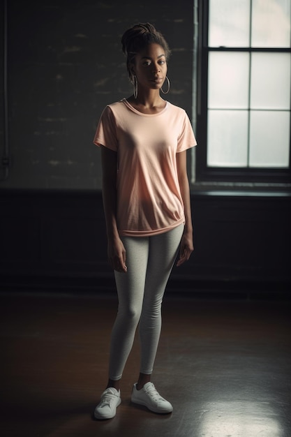 Une femme en tshirt blanc