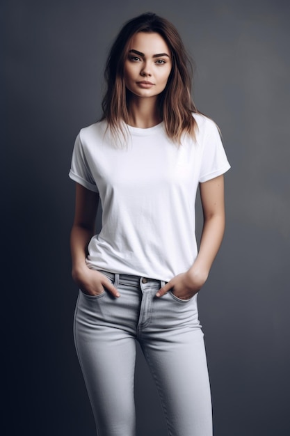 Une femme en tshirt blanc