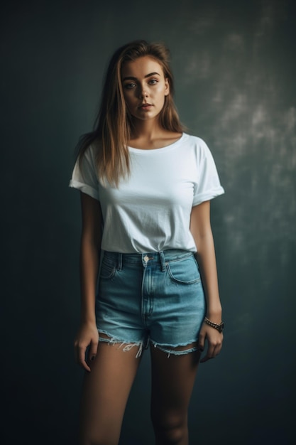 Une femme en tshirt blanc