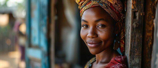 une femme avec un turban sur la tête