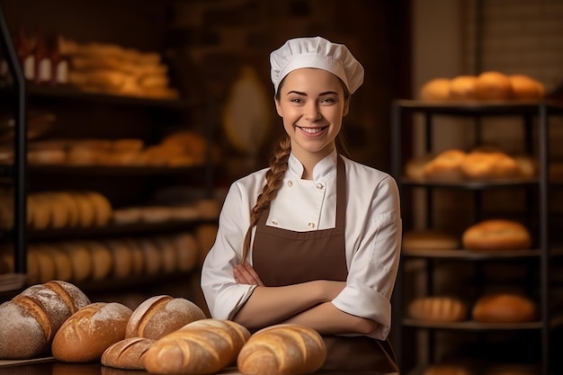 une femme en uniforme de chef