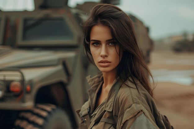 Photo une femme en uniforme militaire