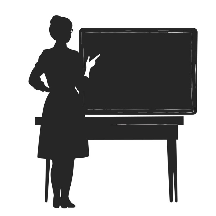 Photo femme vectorielle dessinant une silhouette à bord sur un fond uniforme ia générative