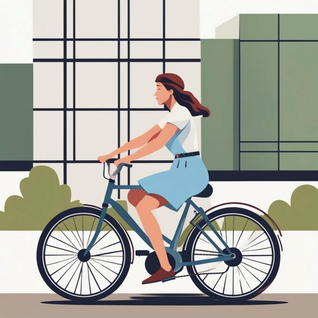 Photo une femme à vélo.