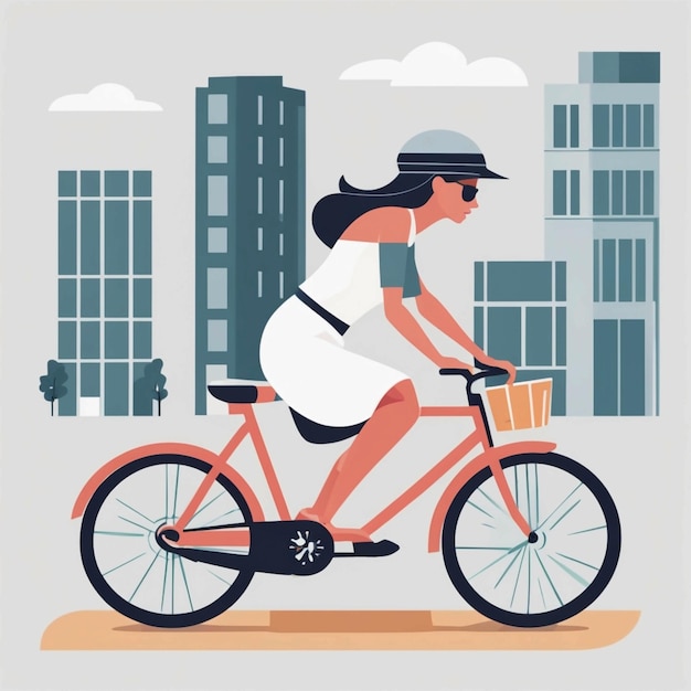 Photo une femme à vélo.