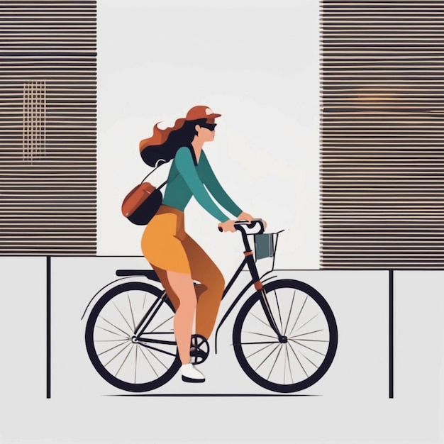 Photo une femme à vélo.