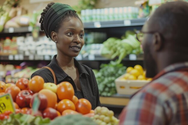 Photo une femme vendant dans une épicerie