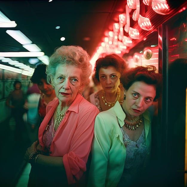 une femme avec une veste jaune se tient à côté d’une femme.