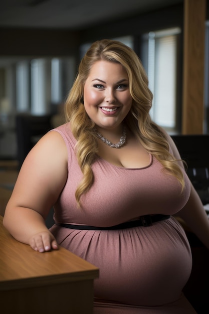 Photo une femme vêtue d'une robe rose posant pour la caméra