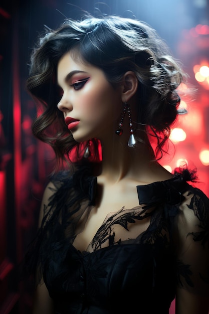 Photo une femme de la vie nocturne à une fête