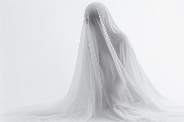 une femme en voile blanc et veillet