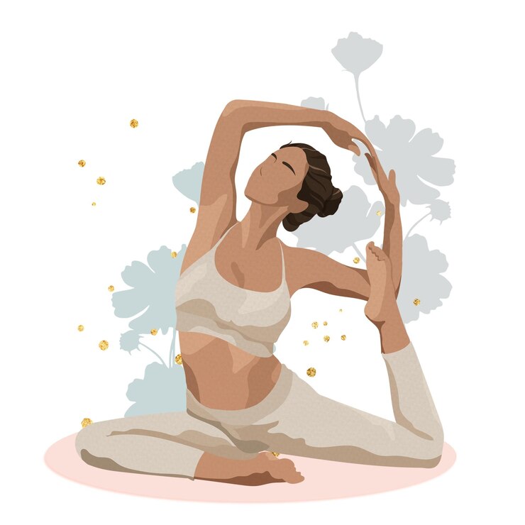 Photo femme de yoga png bien-être esthétique remix fond transparent