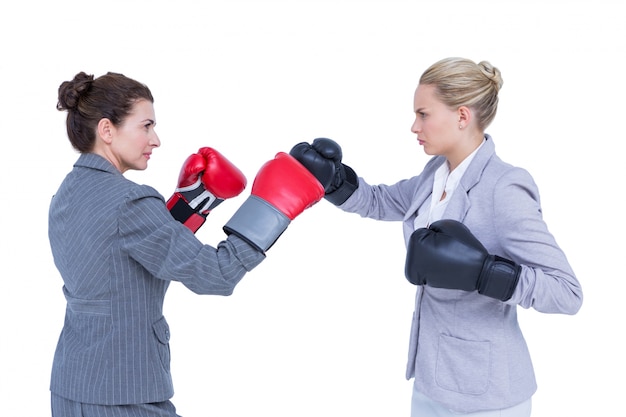 Femmes d&#39;affaires avec des gants de boxe